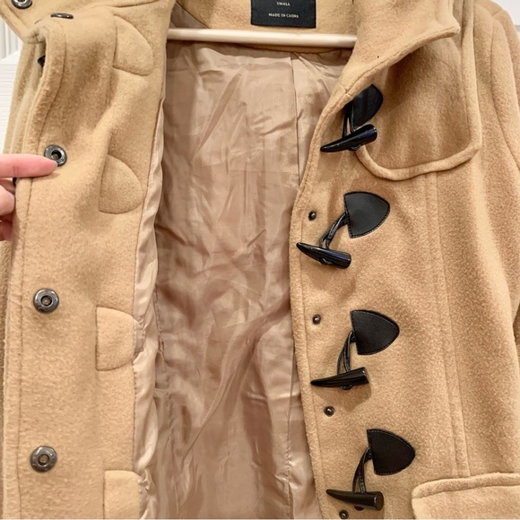 Camel Tan Toggle Button Peacoat Jacket Duffle Coat - Picture 3 of 6